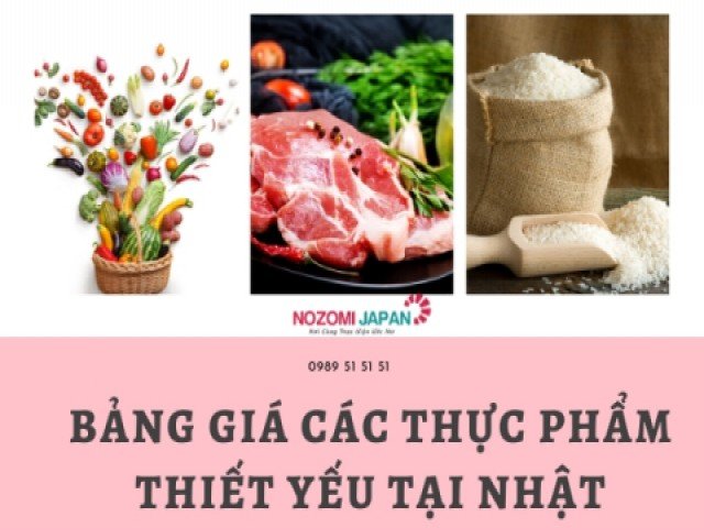 Bảng giá thực phẩm thiết yếu tại Nhật Bản