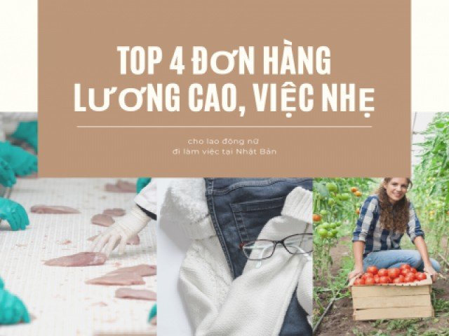 Top 4 đơn hàng lương cao, việc nhẹ cho lao động nữ đi làm việc tại Nhật Bản