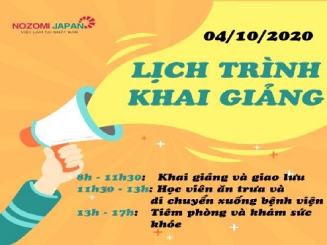 LỊCH TRÌNH HOẠT ĐỘNG KHAI GIẢNG NGÀY 04/10/2020